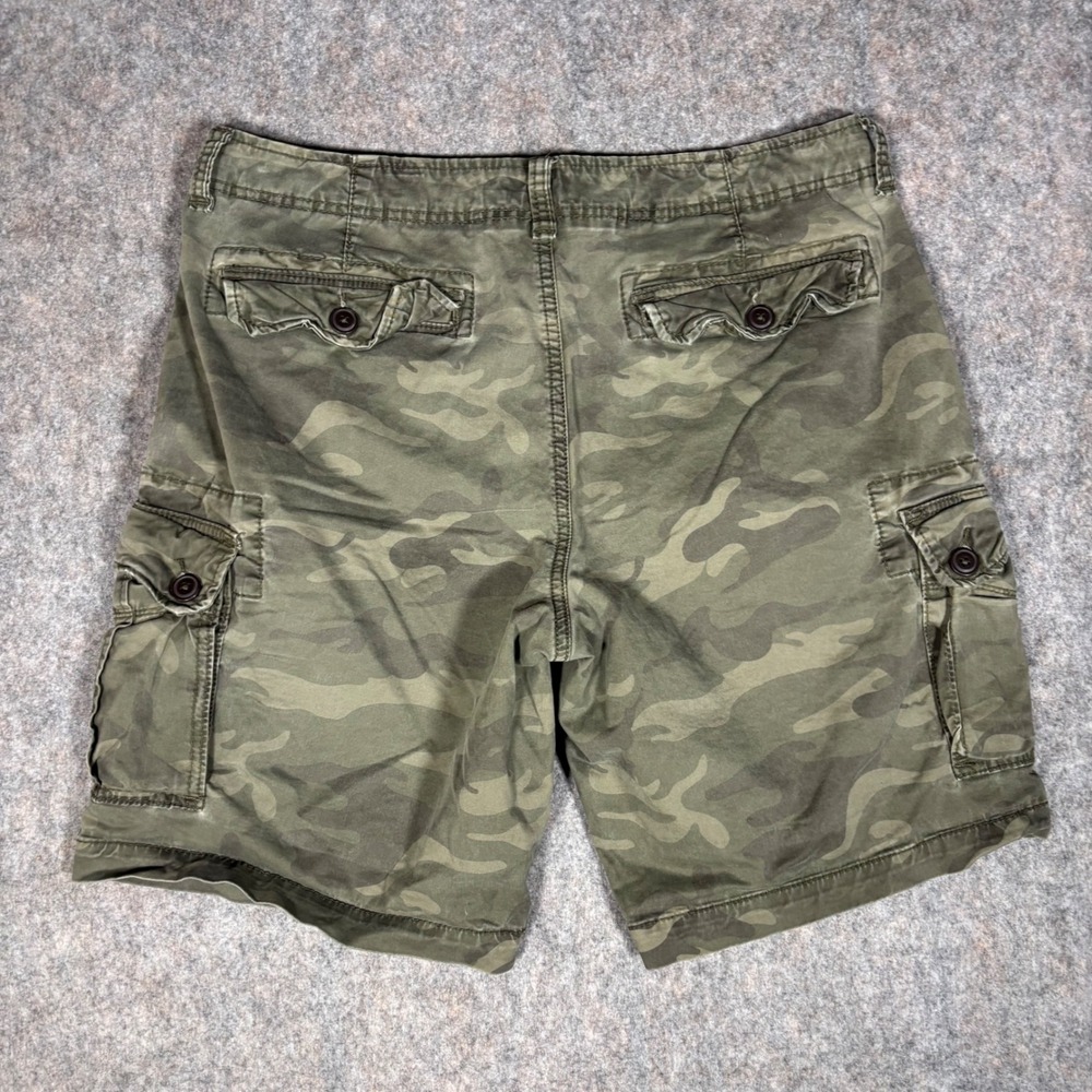 Aeropostale Cargo Shorts Mens 36 Green Camo Utility Pockets VTG Cotton Military